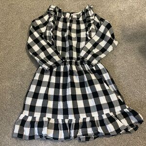 Crewcuts Black and White Plaid Kids Dress
